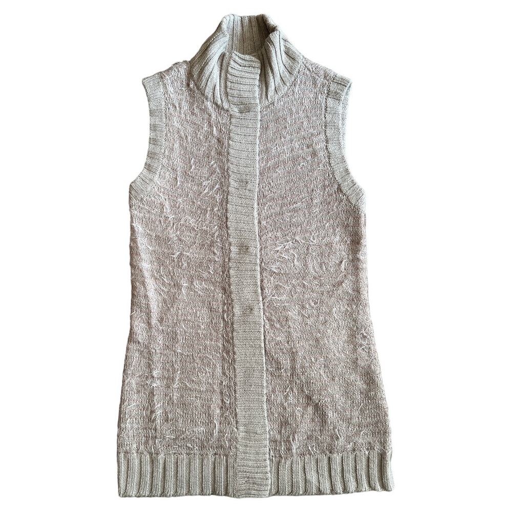 Rachel Roy Beige Eyelash Knit Sleeveless Vest, M